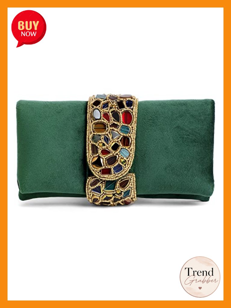 Handmade Evening Sling Clutch Bag For Women Bridal Fashion Purse Faux Leather